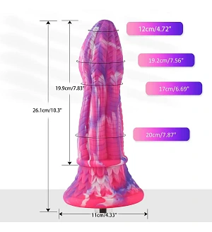 Фалоімітатор для секс-машин Hismith 10.3″ Silicone Monster Dildo Series, KlicLok та присоска