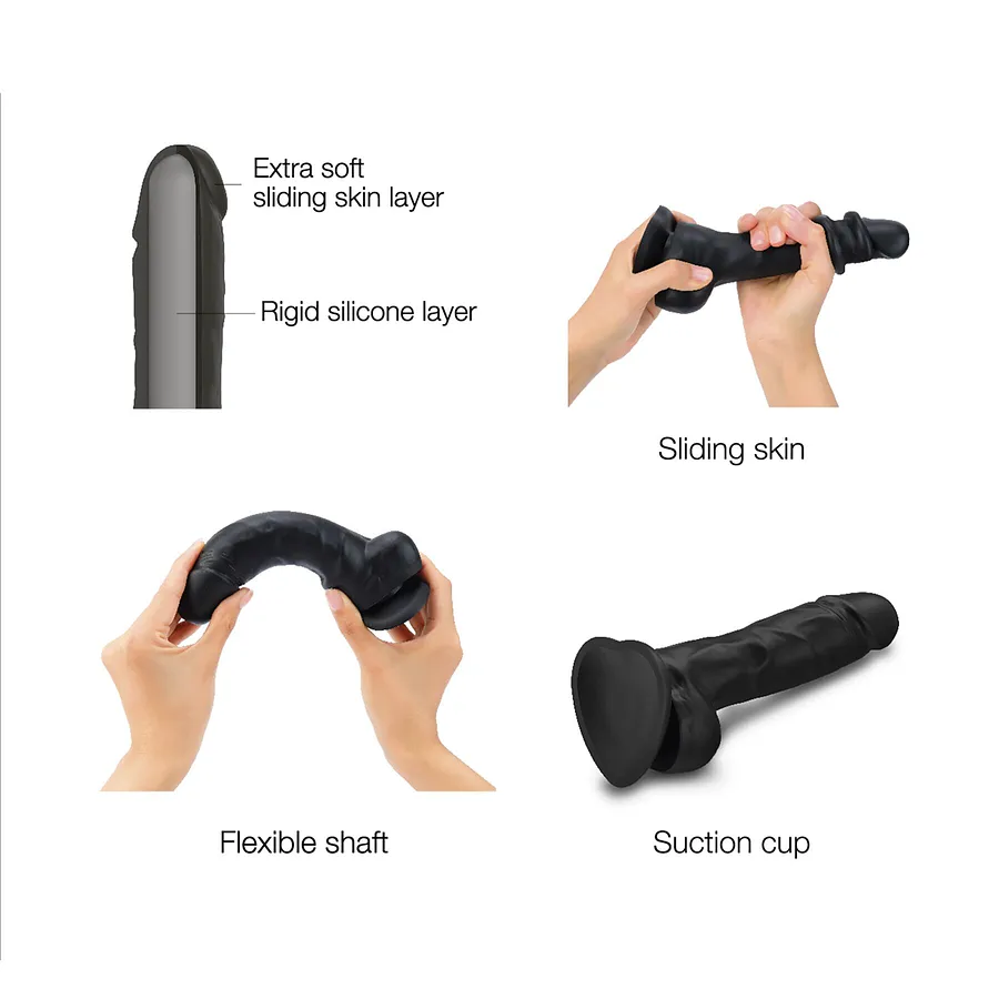 Реалістичний фалоімітатор Strap-On-Me Sliding Skin Realistic Dildo S, ефект рухливої шкіри