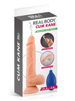 Фалоімітатор, що кінчає, Real Body — Cum Kane: довжина 21,5 см, діам. 3,8 см, ТРЕ, присоска