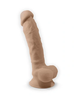 Фалоімітатор з вібрацією SilexD Vetus Vibro Flesh (MODEL 1 size 8in) + LRS, двошаровий, діам. 4,2 см
