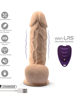 Фалоімітатор з вібрацією SilexD Norman Vibro Flesh (Model 1 size 8,5") + LRS, діаметр 5 см