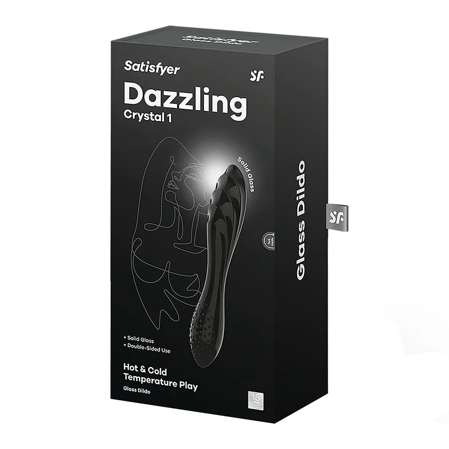 Двосторонній скляний дилдо Satisfyer Dazzling Crystal 1, дуже міцний, без стопера