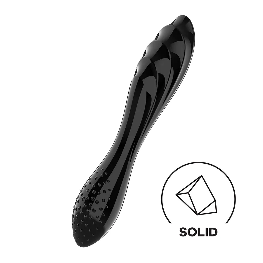 Двосторонній скляний дилдо Satisfyer Dazzling Crystal 1, дуже міцний, без стопера