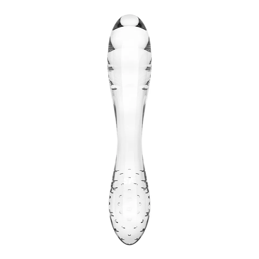 Двосторонній скляний дилдо Satisfyer Dazzling Crystal 1, дуже міцний, без стопера