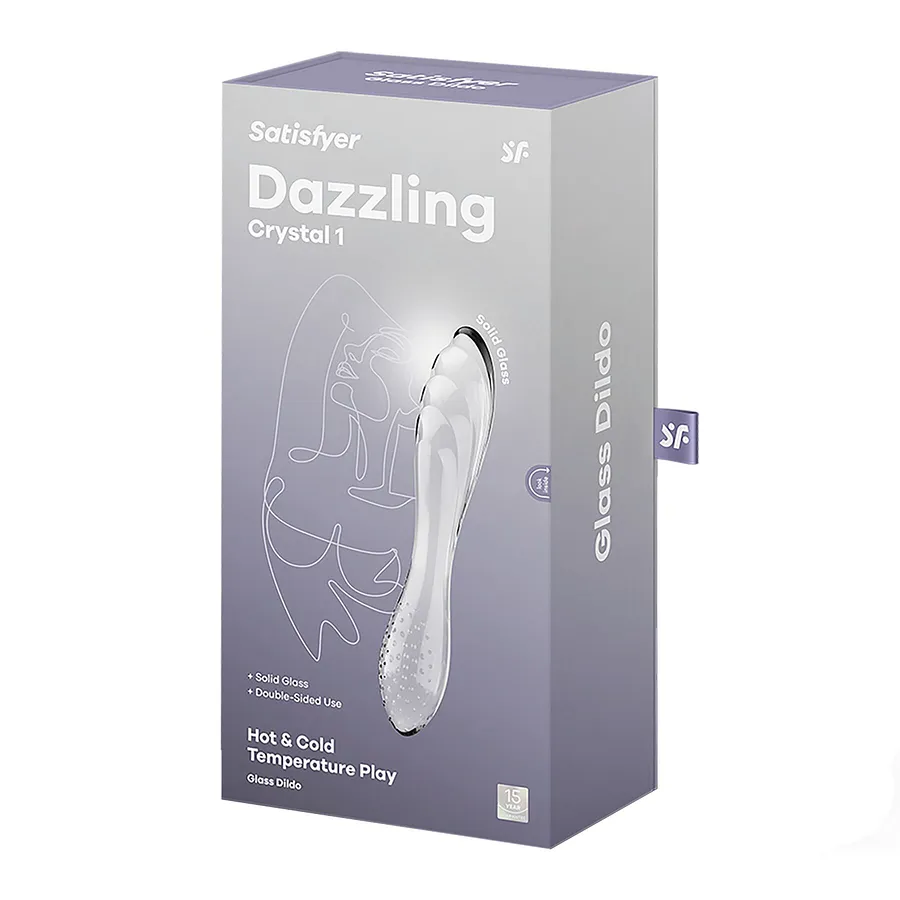 Двосторонній скляний дилдо Satisfyer Dazzling Crystal 1, дуже міцний, без стопера