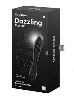 Двосторонній скляний дилдо Satisfyer Dazzling Crystal 1, дуже міцний, без стопера