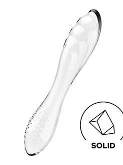 Двосторонній скляний дилдо Satisfyer Dazzling Crystal 1, дуже міцний, без стопера