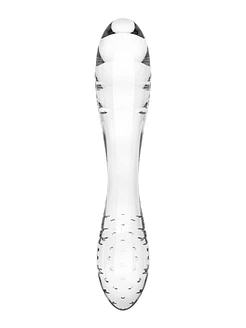 Двосторонній скляний дилдо Satisfyer Dazzling Crystal 1, дуже міцний, без стопера