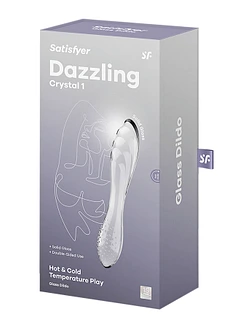 Двосторонній скляний дилдо Satisfyer Dazzling Crystal 1, дуже міцний, без стопера