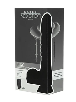 Вібро-фалоімітатор з ротацією та пульсацією Naked Addiction 8.6″ Noir, з пультом ДК