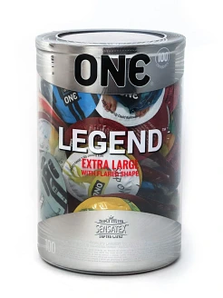 Набір презервативів ONE Legend XL, 100 шт, збільшений розмір, розширення на кінці, паковання-тубус