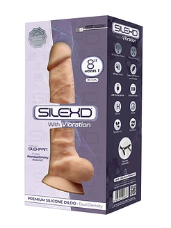 Фалоімітатор з вібрацією SilexD Vetus Vibro Flesh (MODEL 1 size 8in), двошаровий, діаметр 4,2см