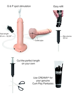 Фалоімітатор, що кінчає Strap-On-Me Squirting Cum Dildo Realistic Flash, діам. 3,9 см, силікон