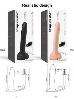 Фалоімітатор, що кінчає Strap-On-Me Squirting Cum Dildo Realistic Flash, діам. 3,9 см, силікон