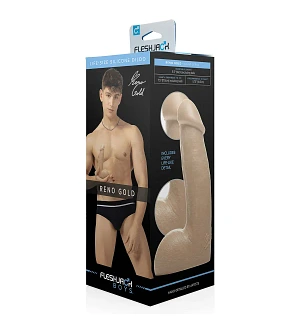 Фалоімітатор Fleshjack Boys: Reno Gold Dildo, за зліпком пеніса порноактора