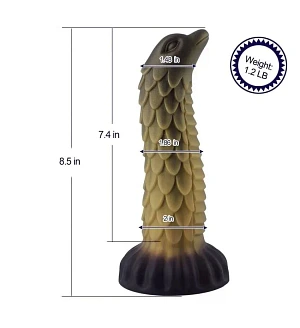Фалоімітатор для секс-машин Hismith 8.5″ Squama Beast Silicone Dildo Monster Series, KlicLok