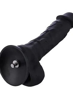 Фалоімітатор для секс-машин Hismith 8.3″ Silicone Dildo Black, система KlicLok, гнучкий стрижень