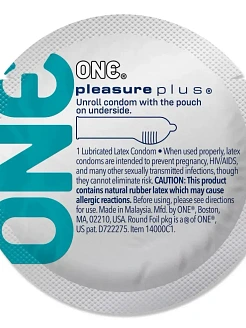 Набір презервативів ONE Pleasure Plus, 100 шт, з ребристою ділянкою на кінці, паковання-тубус