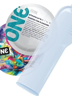 Набір презервативів ONE Pleasure Plus, 100 шт, з ребристою ділянкою на кінці, паковання-тубус