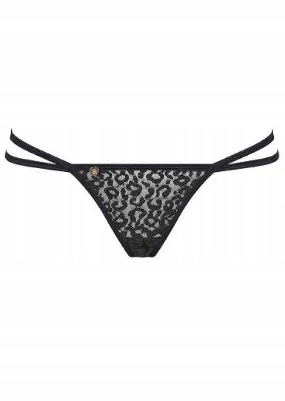 Трусики стрінги з ланцюжками Obsessive Pantheria thong black