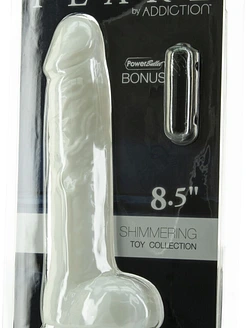 Фалоімітатор ADDICTION Pearl 8.5" Dildo with Balls, віброкуля в подарунок