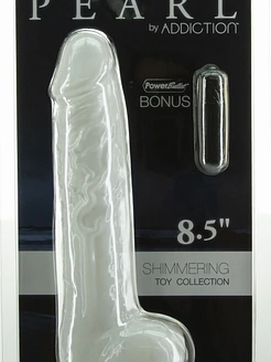 Фалоімітатор ADDICTION Pearl 8.5" Dildo with Balls, віброкуля в подарунок