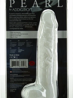 Фалоімітатор ADDICTION Pearl 8.5" Dildo with Balls, віброкуля в подарунок