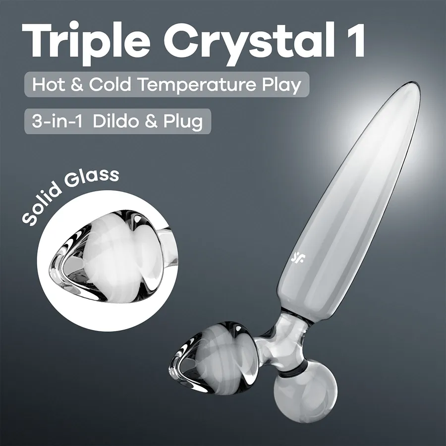 Тристоронній скляний дилдо Satisfyer Triple Crystal 1