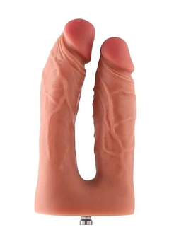Подвійний фалоімітатор для секс-машин Hismith Silicone Double Penetrator Dildo, система KlicLok
