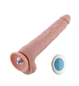 Фалоімітатор 11.8″ з вібрацією для секс-машин Hismith Silicone Dildo with Vibe, KlicLok, пульт ДК