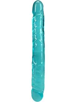 Фалоімітатор двосторонній Doc Johnson Crystal Jellies 12" Jr. Double Dong Teal