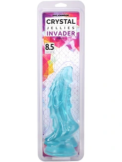 Фентезійний фалоімітатор Doc Johnson Crystal Jellies - Invader Dong 8.5 Inch - Teal