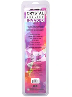 Фентезійний фалоімітатор Doc Johnson Crystal Jellies - Invader Dong 8.5 Inch - Teal
