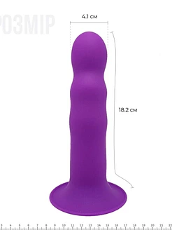 Дилдо з присоскою Adrien Lastic Hitsens 3 Purple, відмінно для страпона, діам. 4,1см, довжина 18,2см