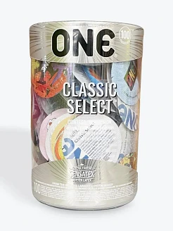 Набір презервативів ONE Classic Select Contest Collection, 100 шт, зі змазкою, паковання-тубус