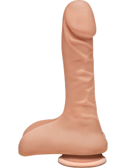 Фалоімітатор Doc Johnson The D - Super D - 9 Inch With Balls - ULTRASKYN, діаметр 5,1 см