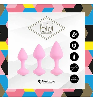 Набір силіконових анальних пробок FeelzToys - Bibi Butt Plug Set 3 pcs