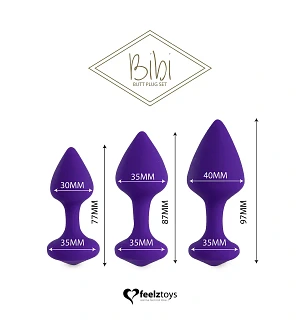 Набір силіконових анальних пробок FeelzToys - Bibi Butt Plug Set 3 pcs