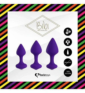 Набір силіконових анальних пробок FeelzToys - Bibi Butt Plug Set 3 pcs