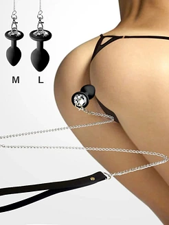 Силіконова анальна пробка Art of Sex Metal Anal Plug with Leash