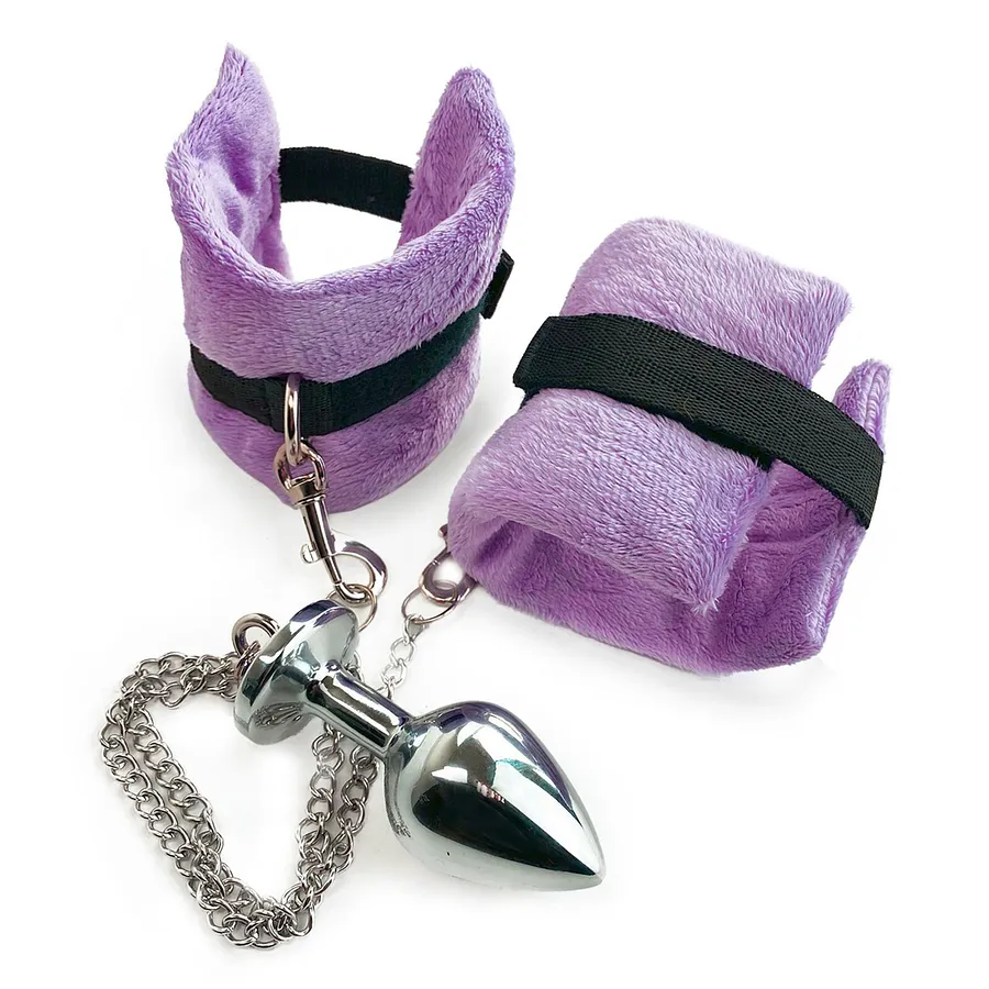 Наручники з металевою анальною пробкою Art of Sex Handcuffs with Metal Anal Plug