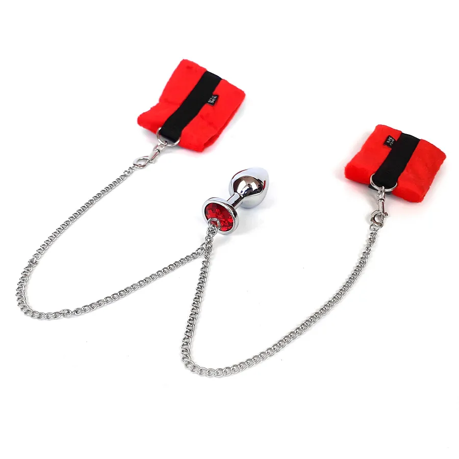 Наручники з металевою анальною пробкою Art of Sex Handcuffs with Metal Anal Plug