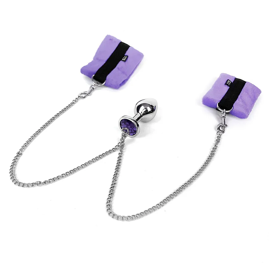 Наручники з металевою анальною пробкою Art of Sex Handcuffs with Metal Anal Plug