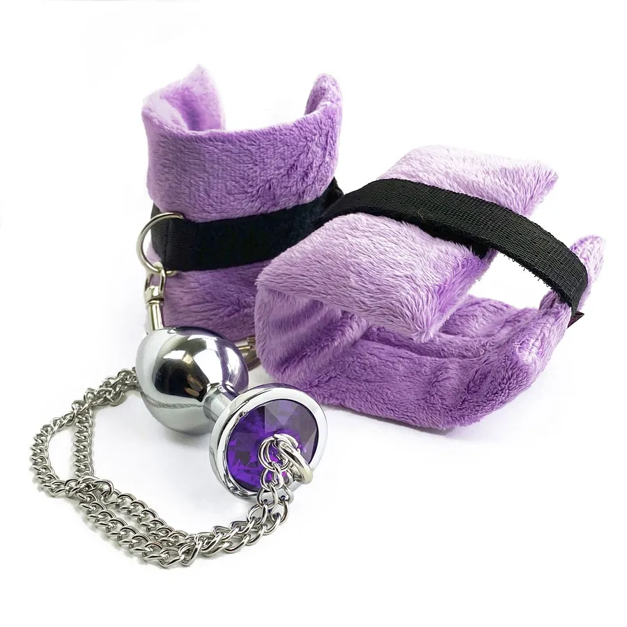 Наручники з металевою анальною пробкою Art of Sex Handcuffs with Metal Anal Plug