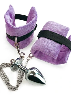 Наручники з металевою анальною пробкою Art of Sex Handcuffs with Metal Anal Plug