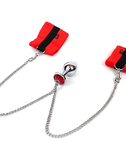 Наручники з металевою анальною пробкою Art of Sex Handcuffs with Metal Anal Plug