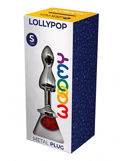 Металева анальна пробка Wooomy Lollypop Double Ball Metal Plug Red S, діам. 2,8 см, довжина 8,5 см