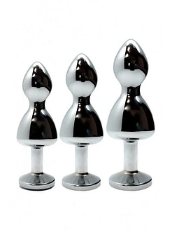 Металева анальна пробка Wooomy Lollypop Double Ball Metal Plug Red S, діам. 2,8 см, довжина 8,5 см
