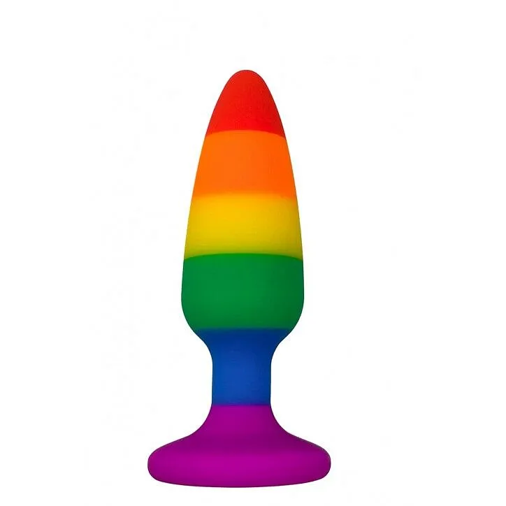 Силіконова анальна пробка Wooomy Hiperloo Silicone Rainbow Plug