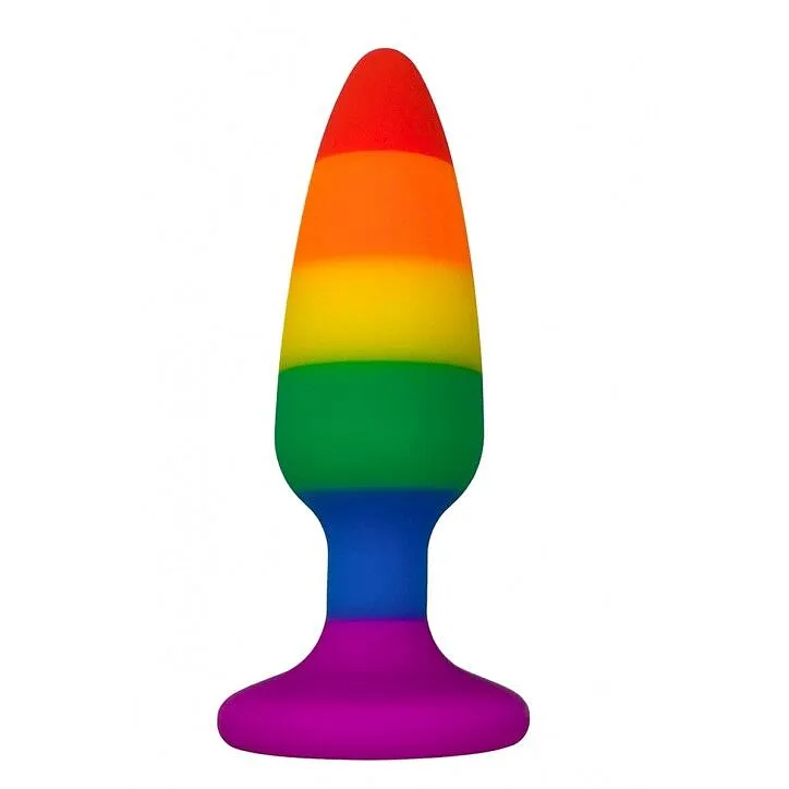 Силіконова анальна пробка Wooomy Hiperloo Silicone Rainbow Plug